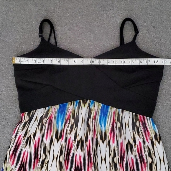 🆕️ Nicole by Nicole Miller Colorful Maxi Sleeveless Chiffon Dress SIZE: 14 - Picture 7 of 10